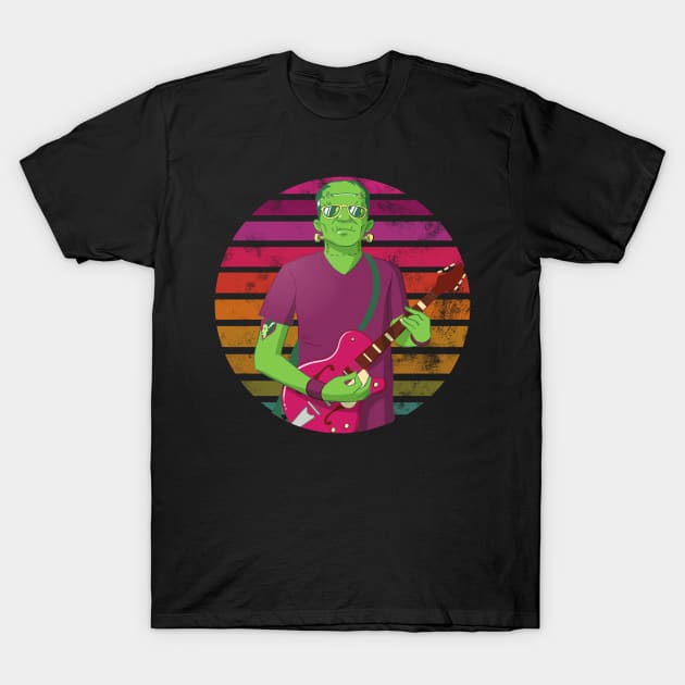 Frankenstein Playing Guitar T-Shirt by RockReflections